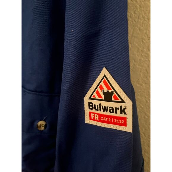 Bulwark Men's Midweight FR Dress Uniform Shirt in Royal Blue NEW NWT - Picture 6 of 8
